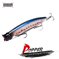 kingdom floating fishing topwater popper 7 5g 12 8g 18 5g far casting artificial hard baits high quality wobblers z action lures