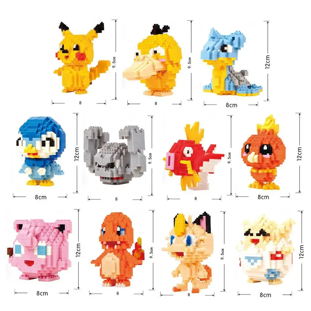 2021 новые стили маленькие строительные блоки Pokemon Мультяшные модели животных Picachu