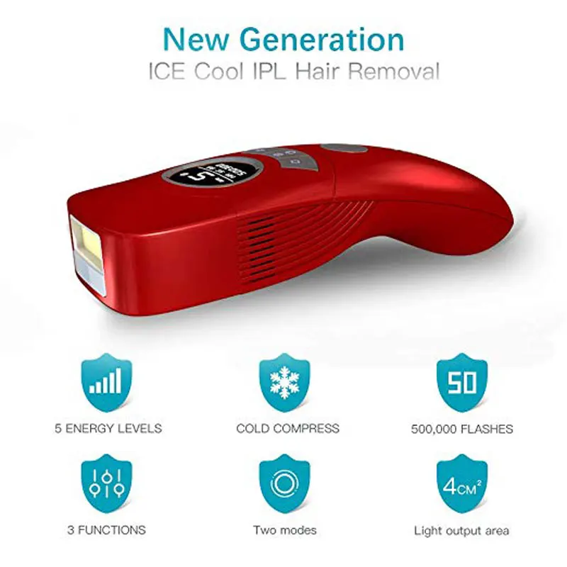 Портативный Эпилятор IPL Удаление волос дома постоянное лазерное удаление 500000