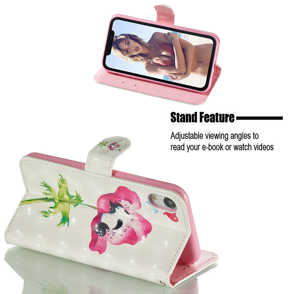 Чехол с фламинго для iPhone 6 Plus кожаный чехол бумажник Sony Xperia 1 XZ3 XZ2 XA1 Z6 G3116 XZ1 XA2 E6 L1 G3312