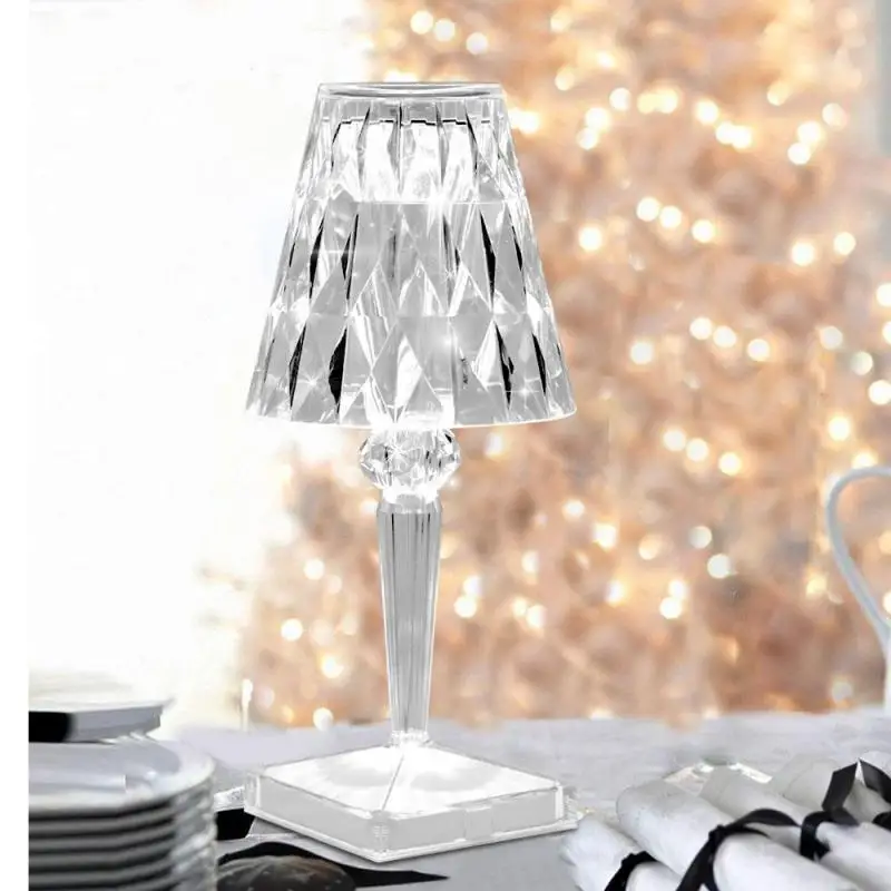 

Latest Glass Table Lamp For Bedroom Living Room Desk Lamp Study Crystal Art Decor Beside Night Lights Lightin Wedding Decoration
