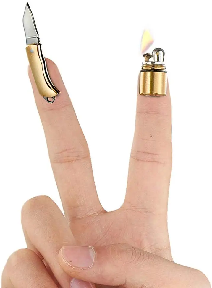 

Mini Thumb Lighter and Knife Set,Field Emergency Survival Tool Sophisticated and Practical