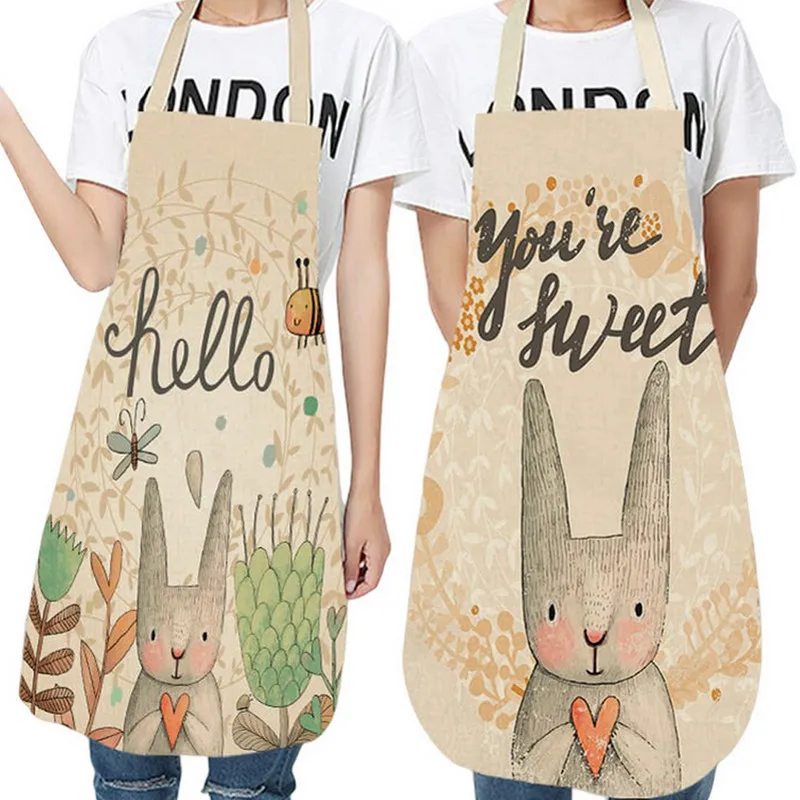 Фартук для женщин и мужчин милый цветочный принт без рукавов домашний из хлопка