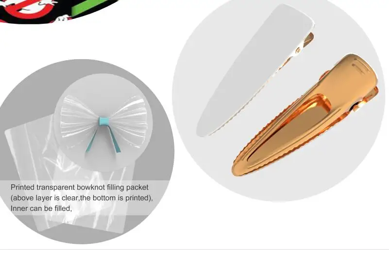 Зажим для волос с принтом на заказ прозрачный карман шейкер из ПВХ (10*15 см)|Ткань| |