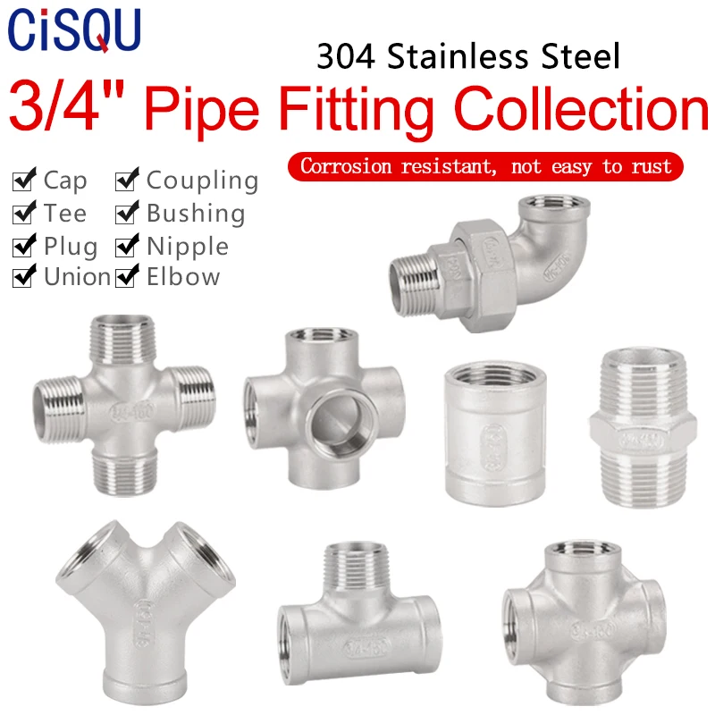 3/4 &quotНержавеющая сталь трубы фитинги мужского и женского пола резьбовое гнездо