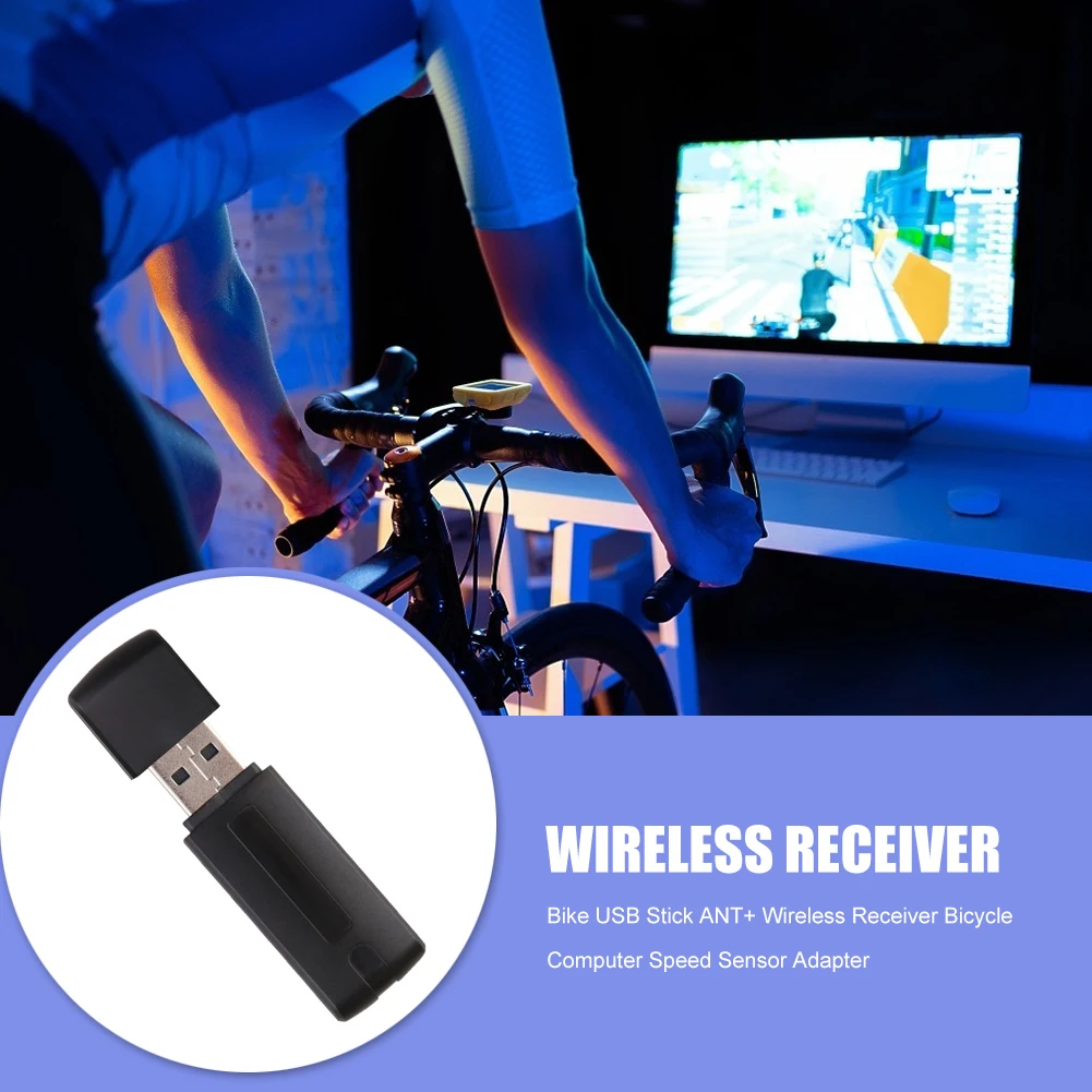 

USB Stick ANT+ Wireless Receiver Speed Cadence Sensor Biking Bicycle Computer Adapter Portable Dustproof Cycling Parts