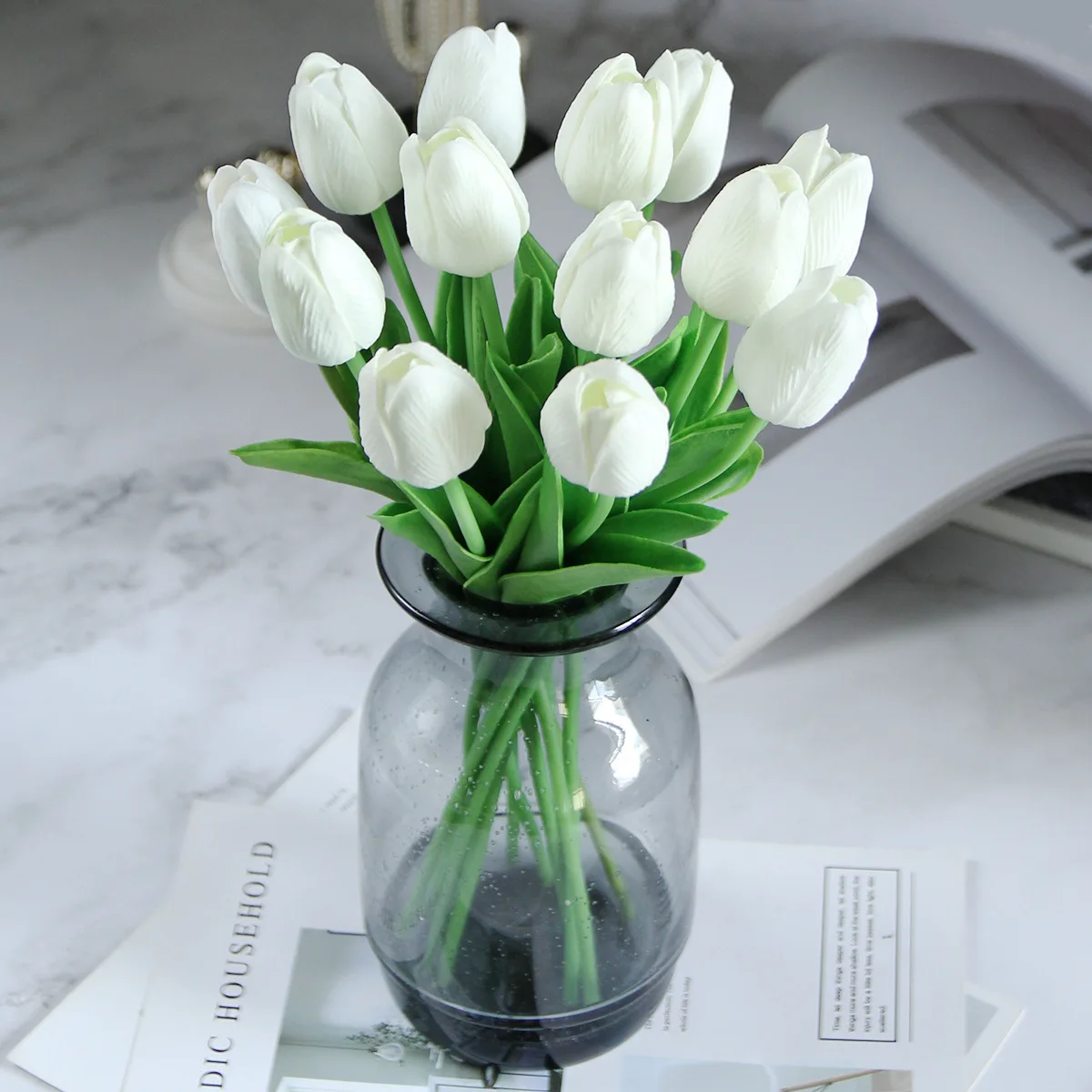 

Mini pu tulip simulation flower fake flower Nordic style wedding decoration photography props