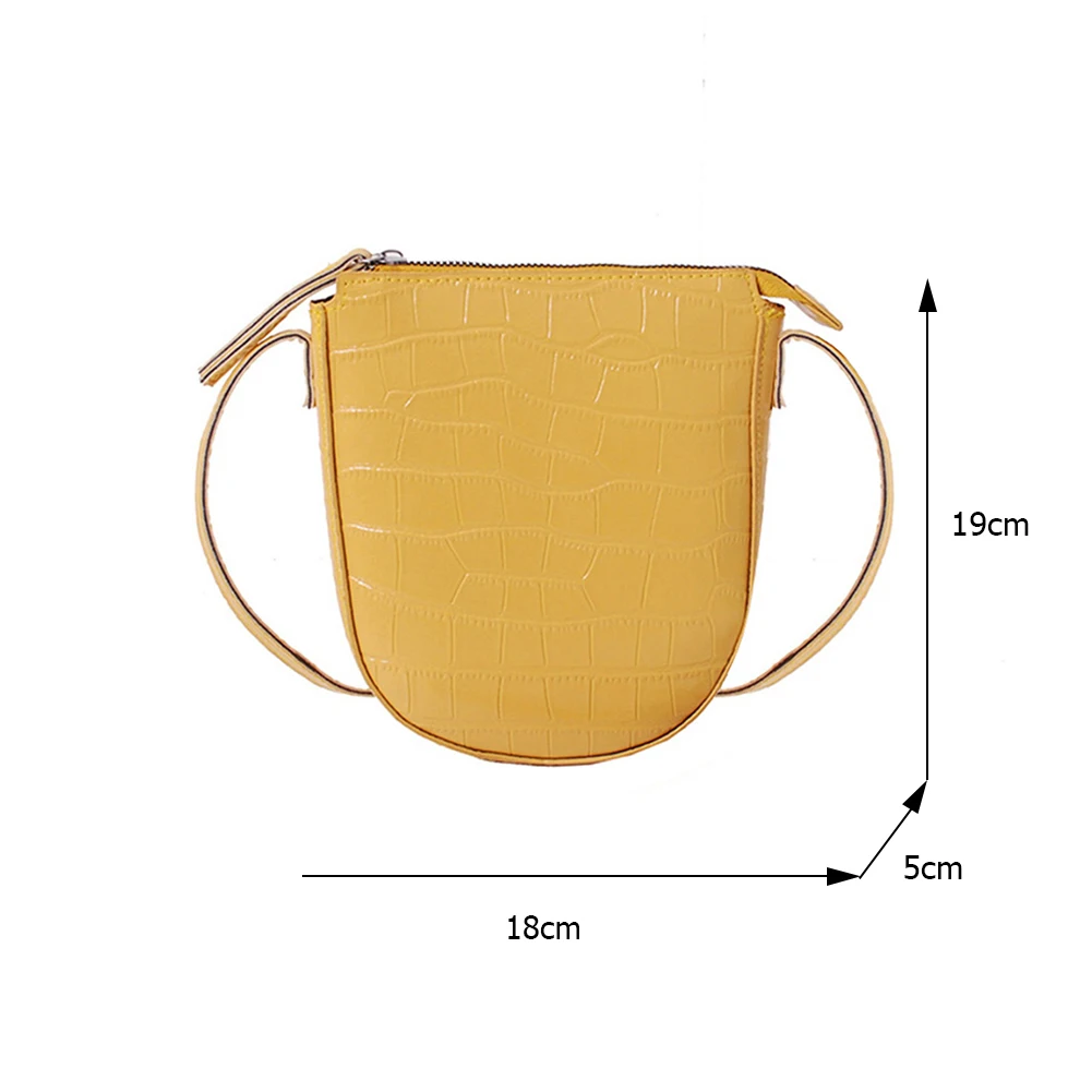

Women Pure Color Stone Pattern PU Leather Shoulder Crossbody Messenger Bag Crocodile Pattern Casual Ladies Mini Purse Phone Bags