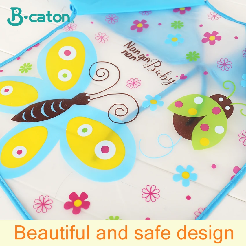 Baby Bibs Waterproof Dining Clothes Long Sleeve Apron Children Feeding Smock Burp Reverse Dressing 1-3 Years | Детская одежда и