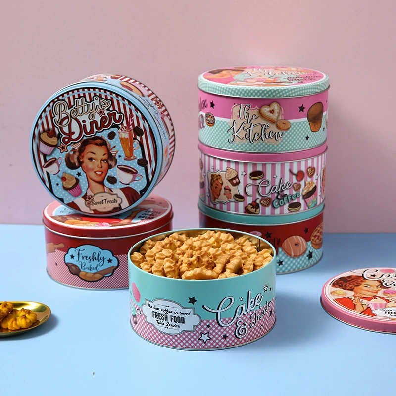 Пустая металлическая коробка для хранения жестяная печенья конфет домашних