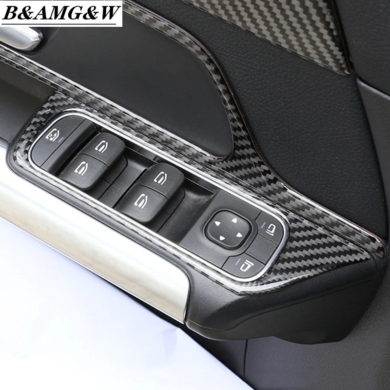 

Carbon Fiber Center Console Frame Decoration Cover Trim For Mercedes Benz B Class GLB W247 2020 Car Styling Interior Accessories