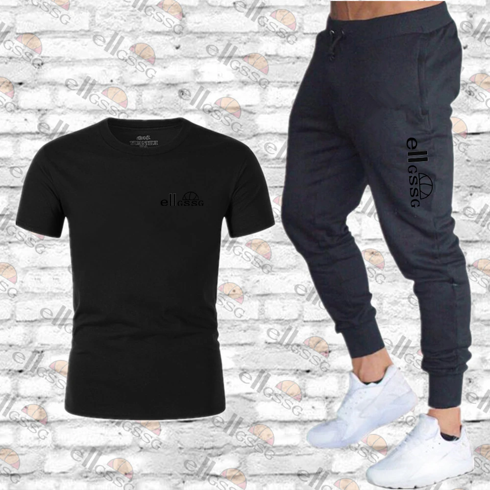 

Men's sportswear sports suits spring and summer new men's T-shirt + pants suits men's sportswear sports suits trend