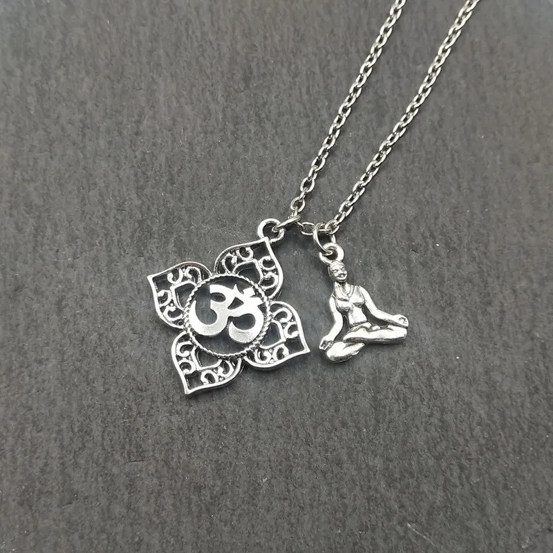 (3 вида стилей) 1 шт Йога Лотос кулон ручной работы женские ожерелья OM Будда Цветок