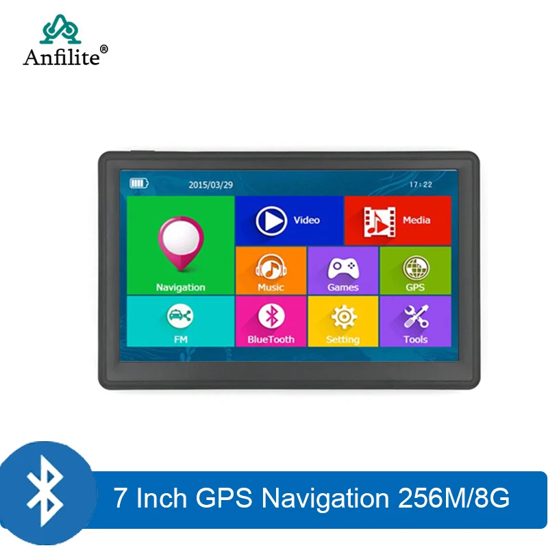 Anfilite Бесплатная доставка 7 дюймов 800x480 DDR 256M 8 ГБ Автомобильный 3D GPS навигатор Bluetooth