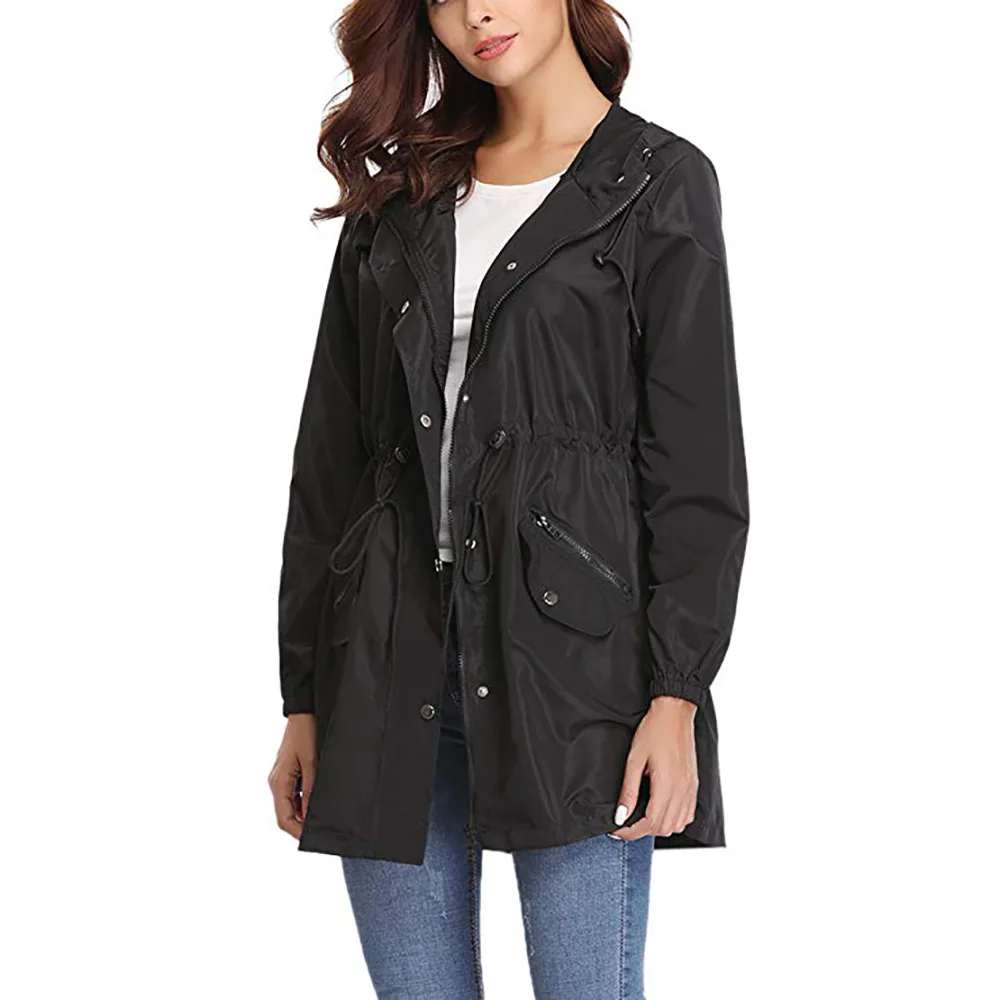 2019 осенне зимние модели длинная однотонная водонепроницаемая одежда с длинными