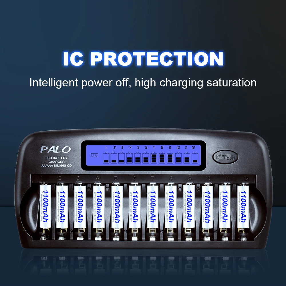 Умное зарядное устройство с ЖК-дисплеем, 4-48 слотов, 1,2 в (art.: 7b14fcd9a) - 7b14fcd9a