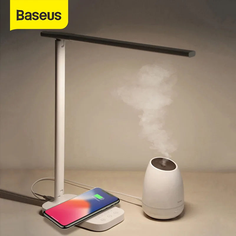 Baseus USB лампа ночник умная Настольная с Qi беспроводным зарядным устройством для