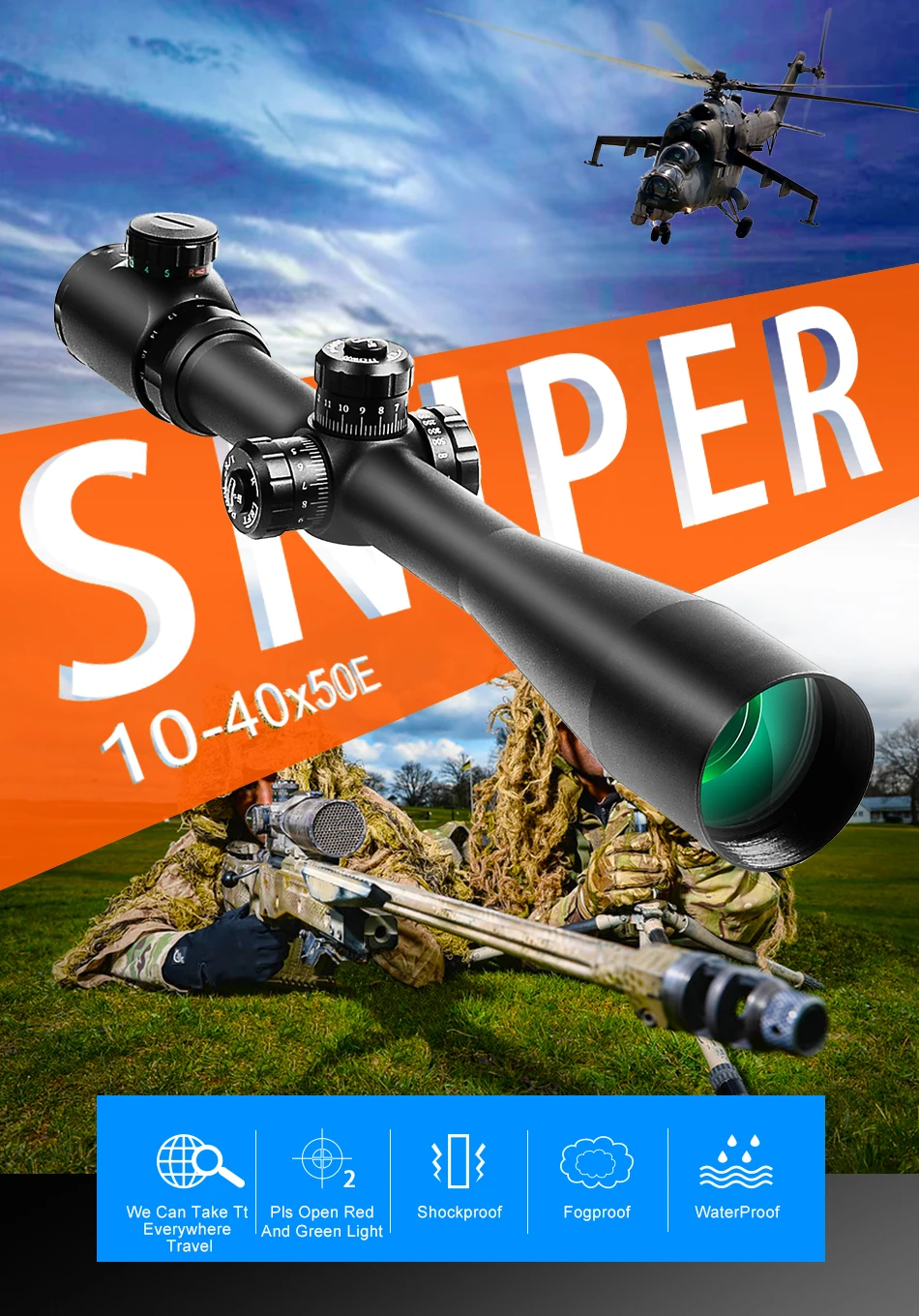 Bestsight 10-40X50 тактический Оптический Снайперский прицел длинный глаз рельеф винтовка прицел полуавтоматическое ружье, вид пистолетного Ария Compressa Охота