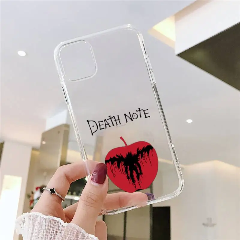 

Anime death note Phone Case Transparent for iPhone 6 7 8 11 12 s mini pro X XS XR MAX Plus SE cover funda