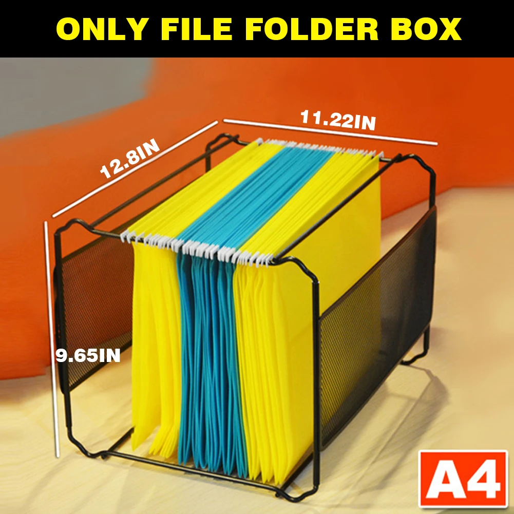

Home Office Magazine Rack File Folder Box Storage Crate Iron Mesh Design Book Shelf School Tidy Management Wall Hanging