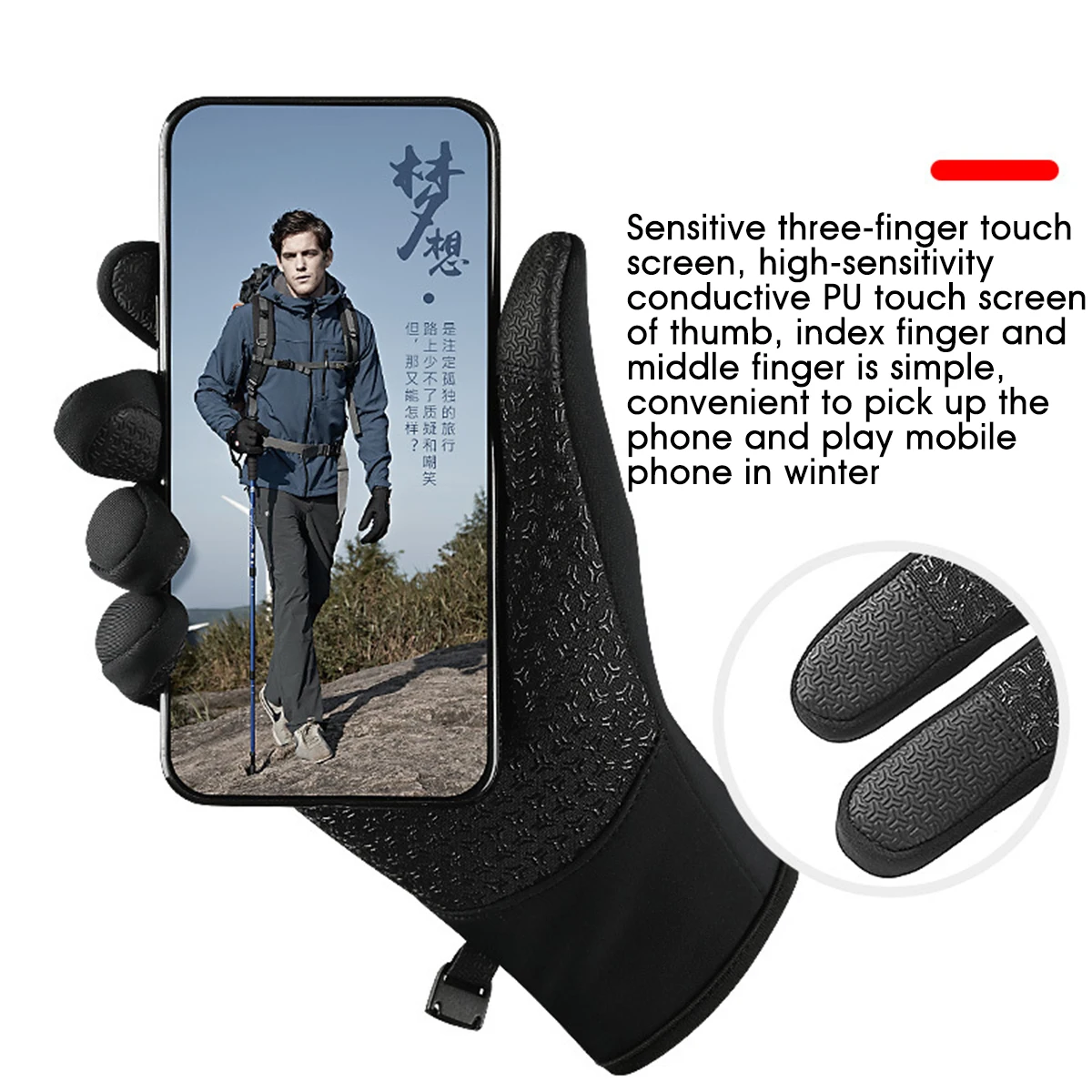 

Ski Gloves Waterproof Fleece Thermal Gloves Snowboard Snowmobile Gloves Men Women Winter Gloves For Sonwboarding