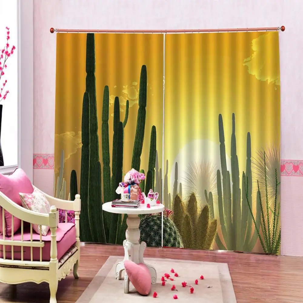 Занавеска для душа с тропическим КАКТУСОМ штора из полиэстера цифровым принтом