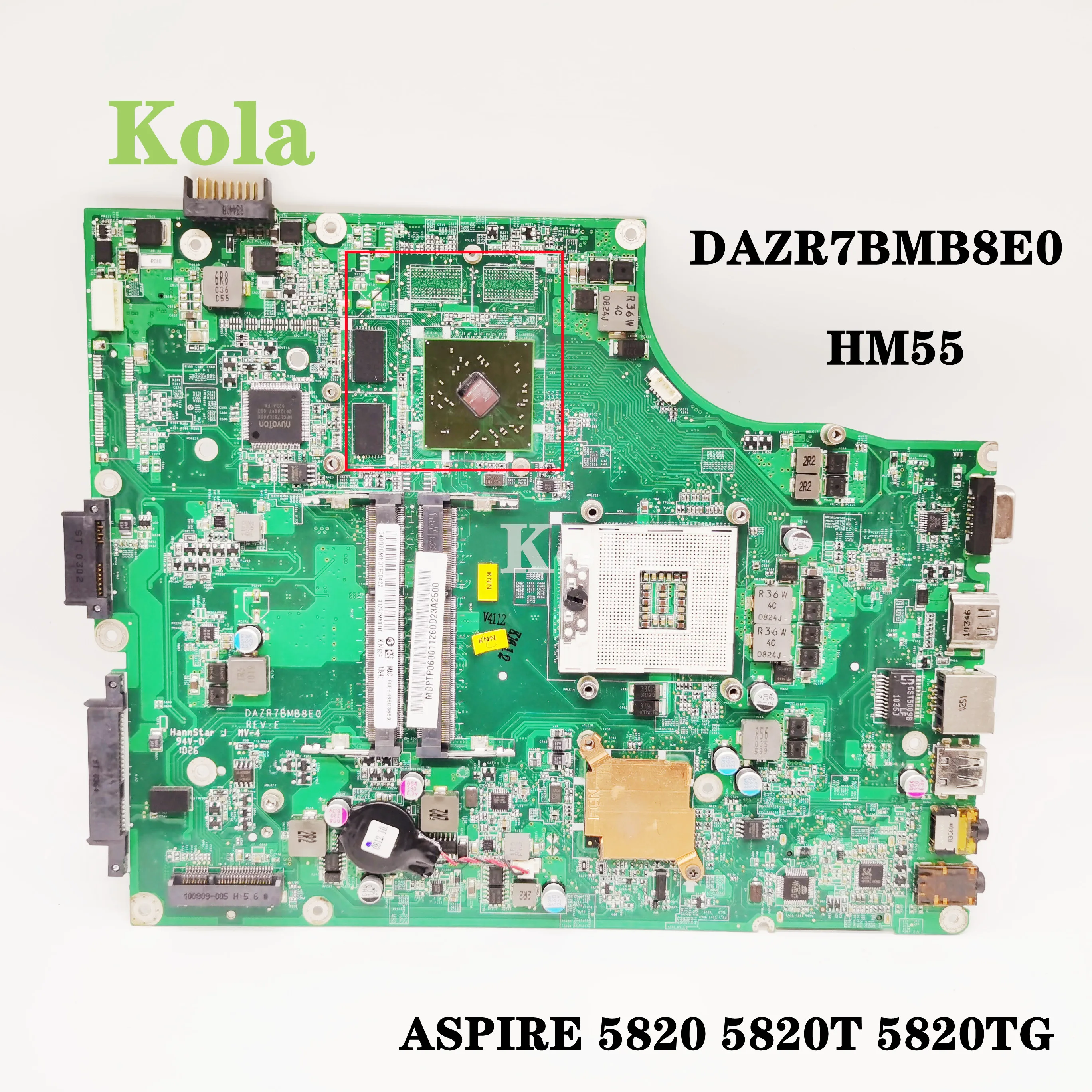 Материнская плата для ноутбука Acer ASPIRE 5820 5820T 5820TG MB.PTP06.001 MBPTP06001 DAZR7BMB8E0 HM55 DDR3 100%