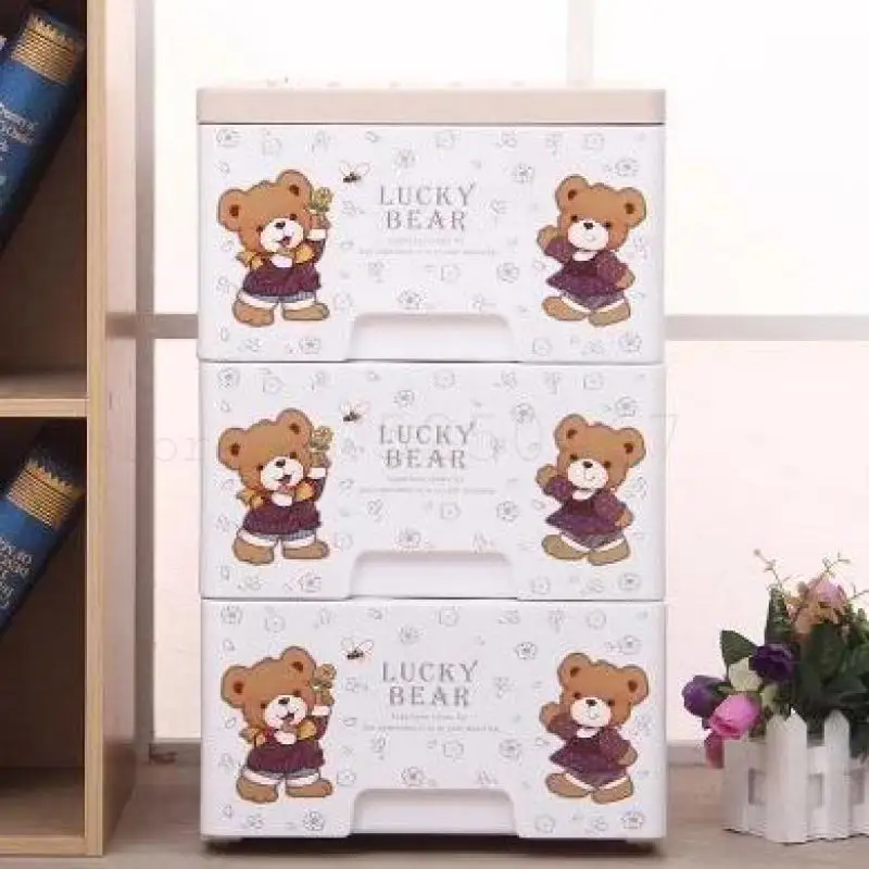 Шкафчик для чеков с выдвижными ящиками 3 этажный шкаф хранения маленьких детей