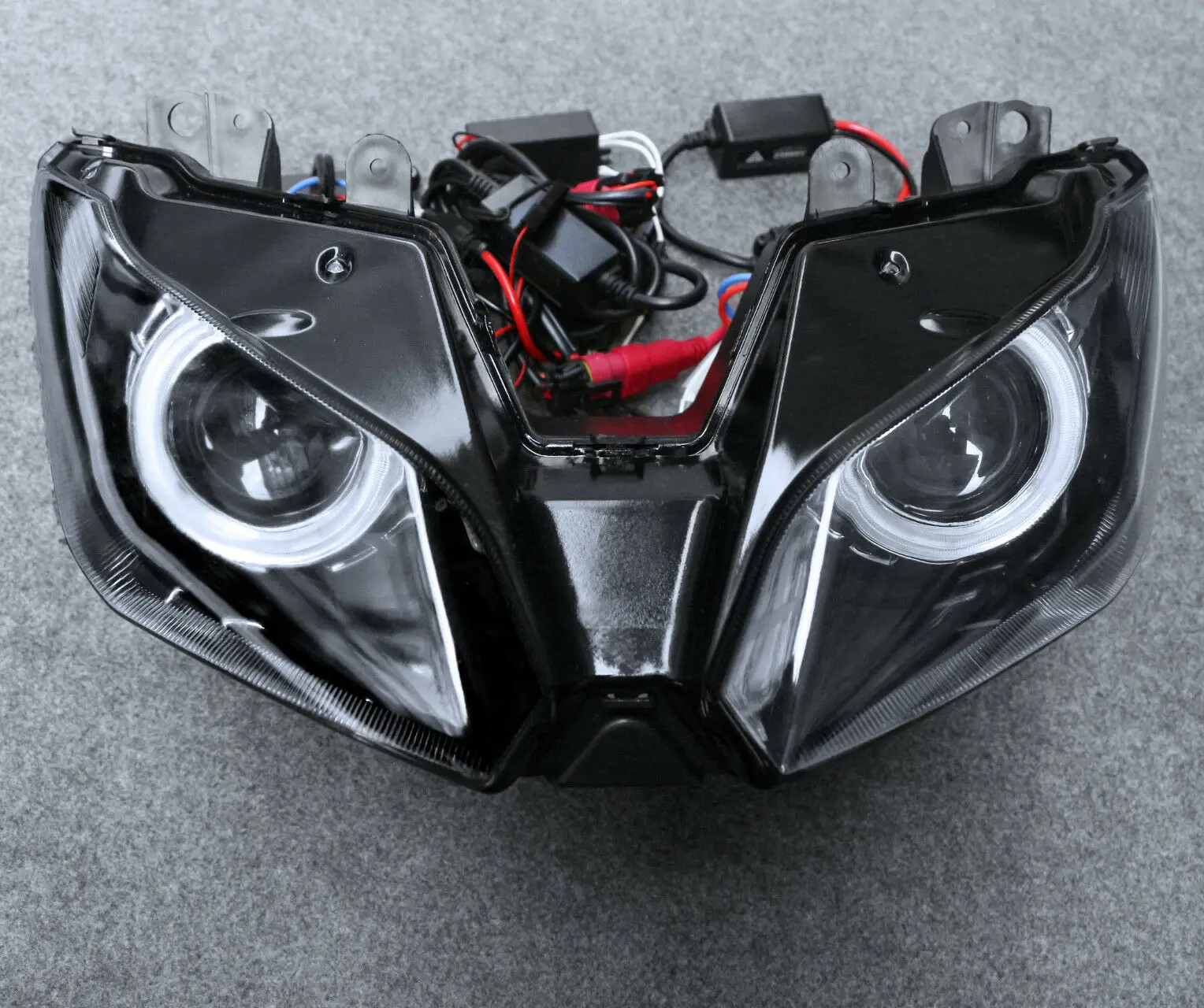 

Fit for Kawasaki ZX6R 2013 - 2017 LED Demon Angel Eye HID Projector Headlight Assembly