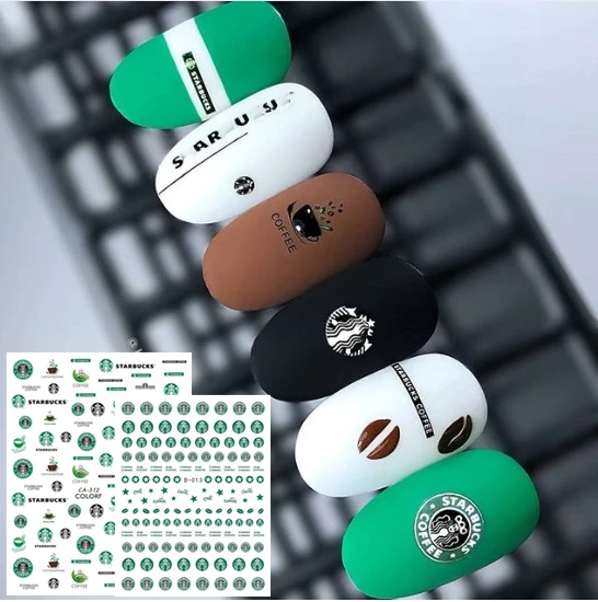 Ca seriesCA-312 дизайн кофе милые стеклянные чашки Прохладный стикеры 3d на ногти nail art