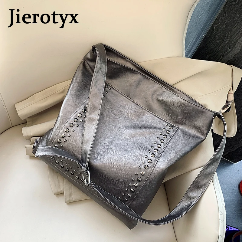 Женская сумка тоут JIEROTYX повседневная вместительная из мягкой искусственной кожи