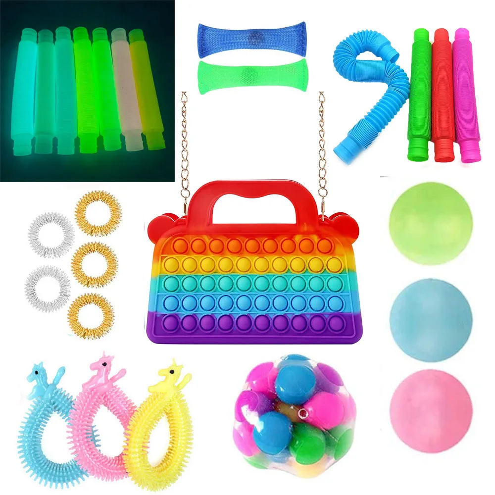 Enlarge Fidget Toys Anti Stress Set Strings Relief Pack Gift for Adults Children Figet Sensory Squishy Relief Antistress 2021 New