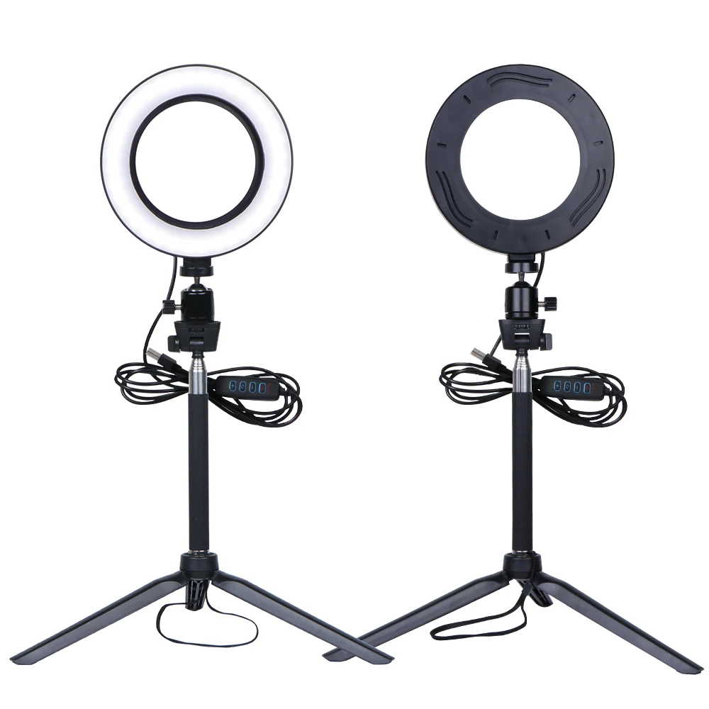 Светодиодный светильник для селфи с регулируемой яркостью и поворотом на 360