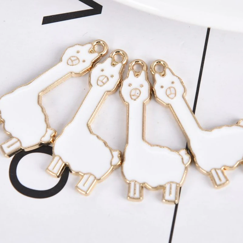 

Miraculous New 10pcs/pack Alpaca Sheep Squirrel Enamel Charms Pendant For DIY Bracelet Hair Jewelry Components en Color