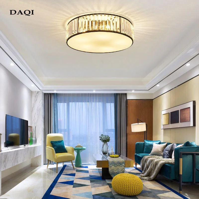 

Modern black and gold corridor aisle hotel ceiling lamp crystal indoor dining room living room bedroom round lighting fixtures
