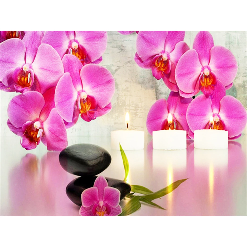 

Холст с цветочным принтом орхидеи 11CT, Набор для вышивки крестом «сделай сам», нитки DMC для шитья, ручная работа, подарок, Декор