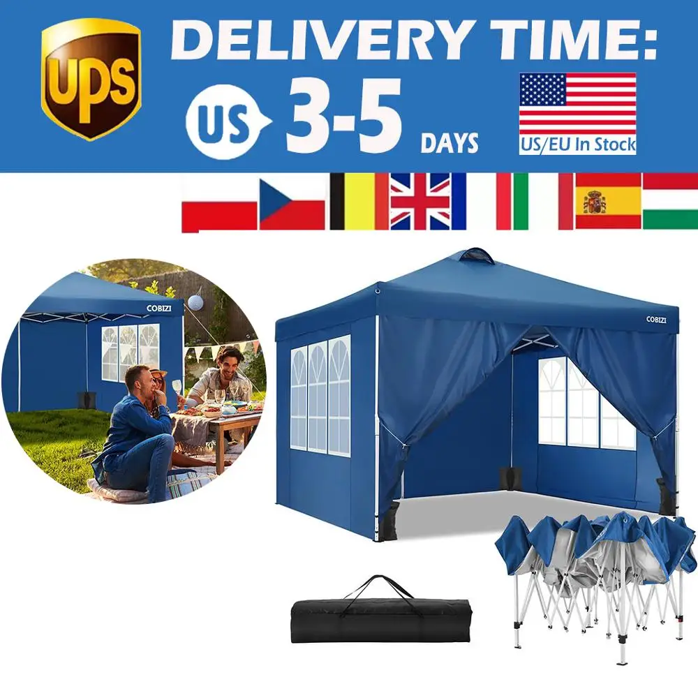 

Right Angle Folding Shed 4 Side Panels Tent Picnic Outdoor Waterproof Shelter 300x300cm/118.1x118.1inch