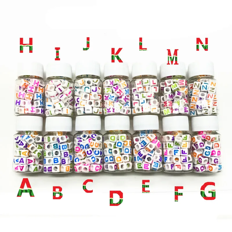 Бусины с акриловыми буквами 7*7 мм бусины шармами сделай сам браслет ожерелье