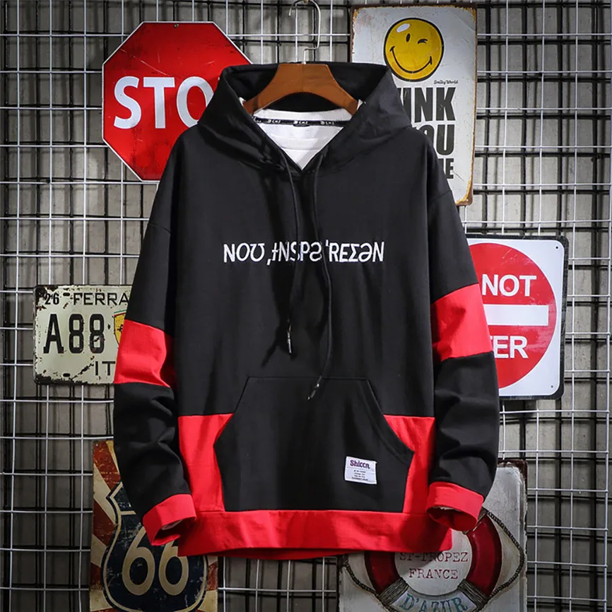 Мужская толстовка с капюшоном большого размера Повседневная модная принтом в