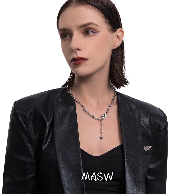 Современное ювелирное изделие MASW металлическая цепочка ожерелье оригинальный