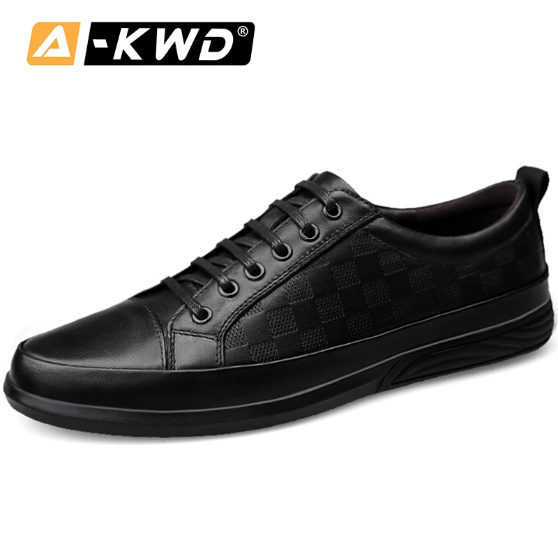 Мужские дышащие кожаные туфли черные кроссовки обувь для подъема роскошный бренд осени 2019| |