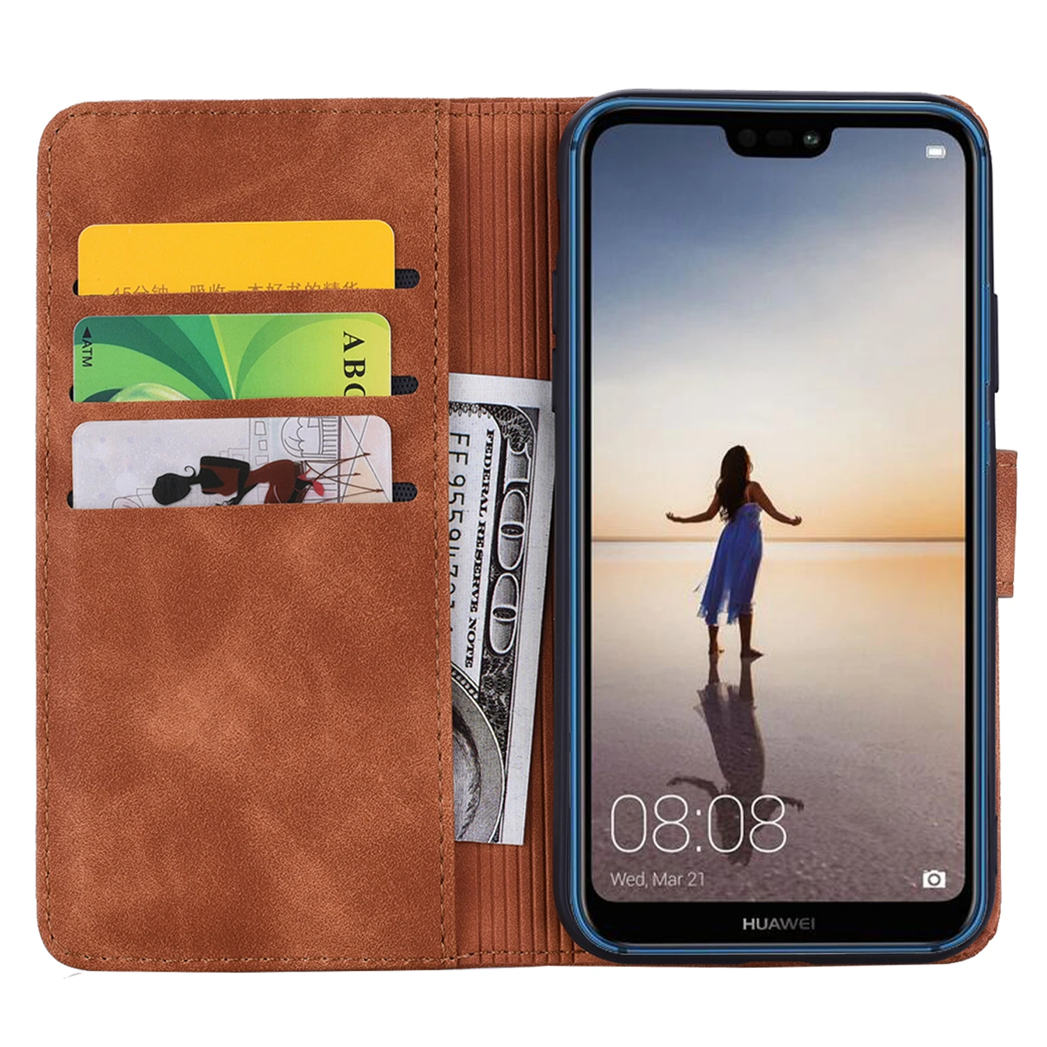 Кожаный чехол-книжка с цветами для huawei P20 P30 Pro mate 20 10 Lite P Smart Z+ Y9 Y7 Y6 Honor 10 9 Lite чехол-кошелек