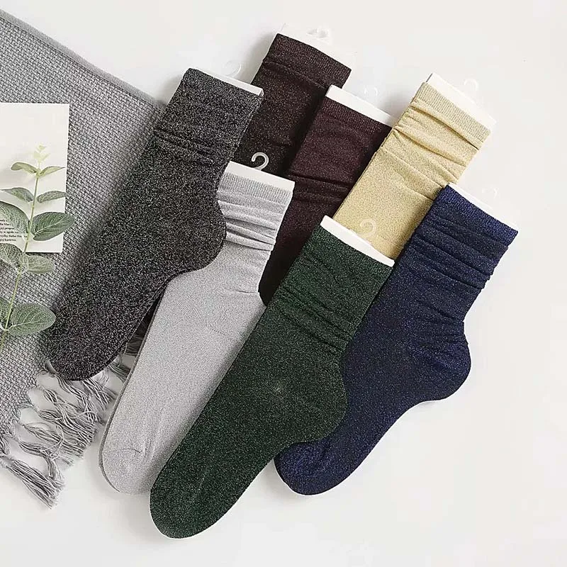 Осенне-зимние повседневные женские хлопковые носки однотонные Длинные теплые в