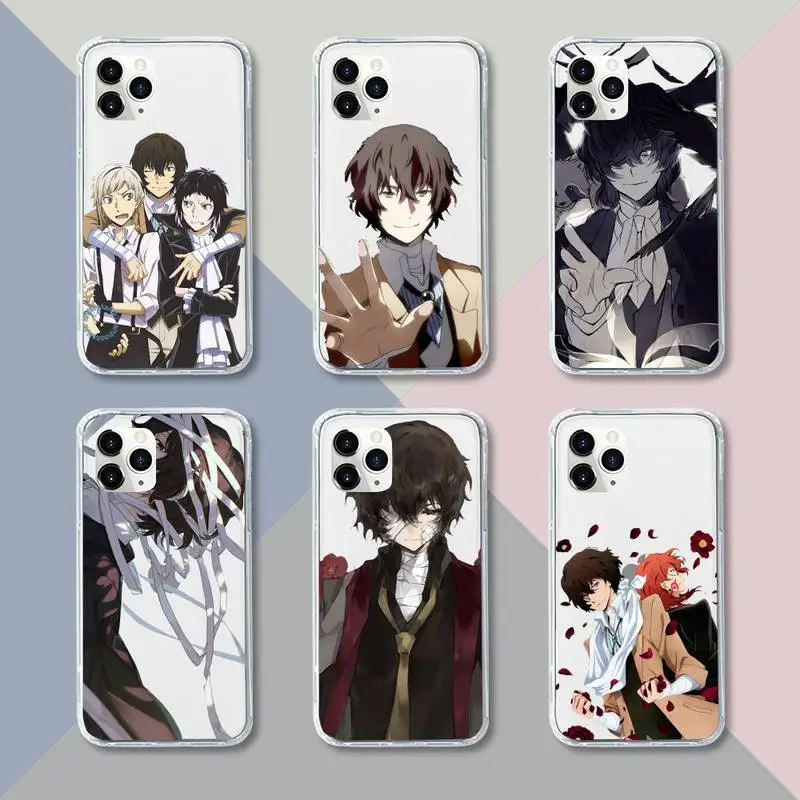 

Bungou Stray Dogs anime Phone Case Transparent soft For iphone 12 11 13 7 8 6 s plus x xs xr pro max mini