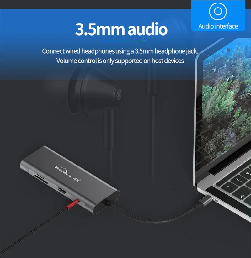 Док-станция для ноутбука type-C usb концентратор type-C USB 3,0 HDMI TF LAN PD usb-концентратор для Macbook для huawei XiaoMi DELL поверхность lenovo