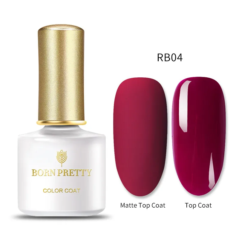 BP-RB04 BORN PRETTY Gel Polish Plum Color Semi Permanent Soak Off Gel Nail Polish 60 Colors Nail Art Gel Varnish Matt Top Coat Need 6ml - Цвет: BP-RB04