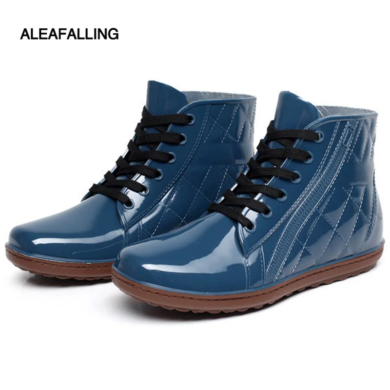 Aleafalling мужские резиновые сапоги водонепроницаемые повседневные удобные M005|shoes