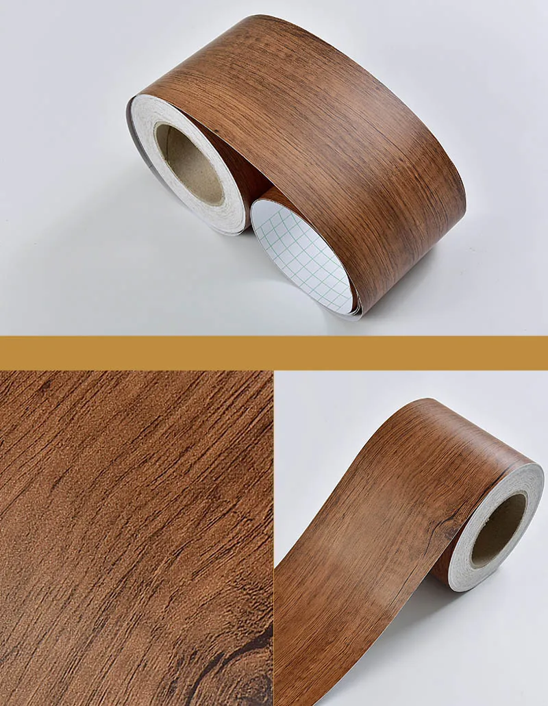 Wood EW DIY самоклеящаяся напольная контактная бумага деревянный стиль окантовочная линия наклейка Водонепроницаемая виниловая линия талии настенная бумага домашний декор - Цвет: Wood EW