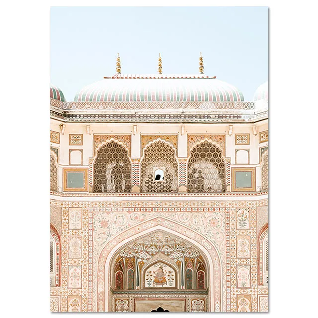 Picture 5 Allah Islamic Wall Art Холст плакат, двери, мусульманское здание, принт, скандинавские декоративные картины, живопись, современный декор в мечети - Цвет: Picture 5