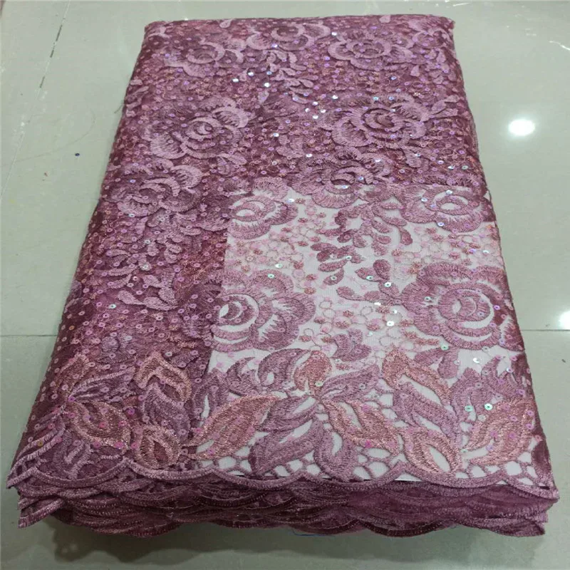 Африканский французский шнур кружевной ткани 2020 Розовый Новый сетчатый с